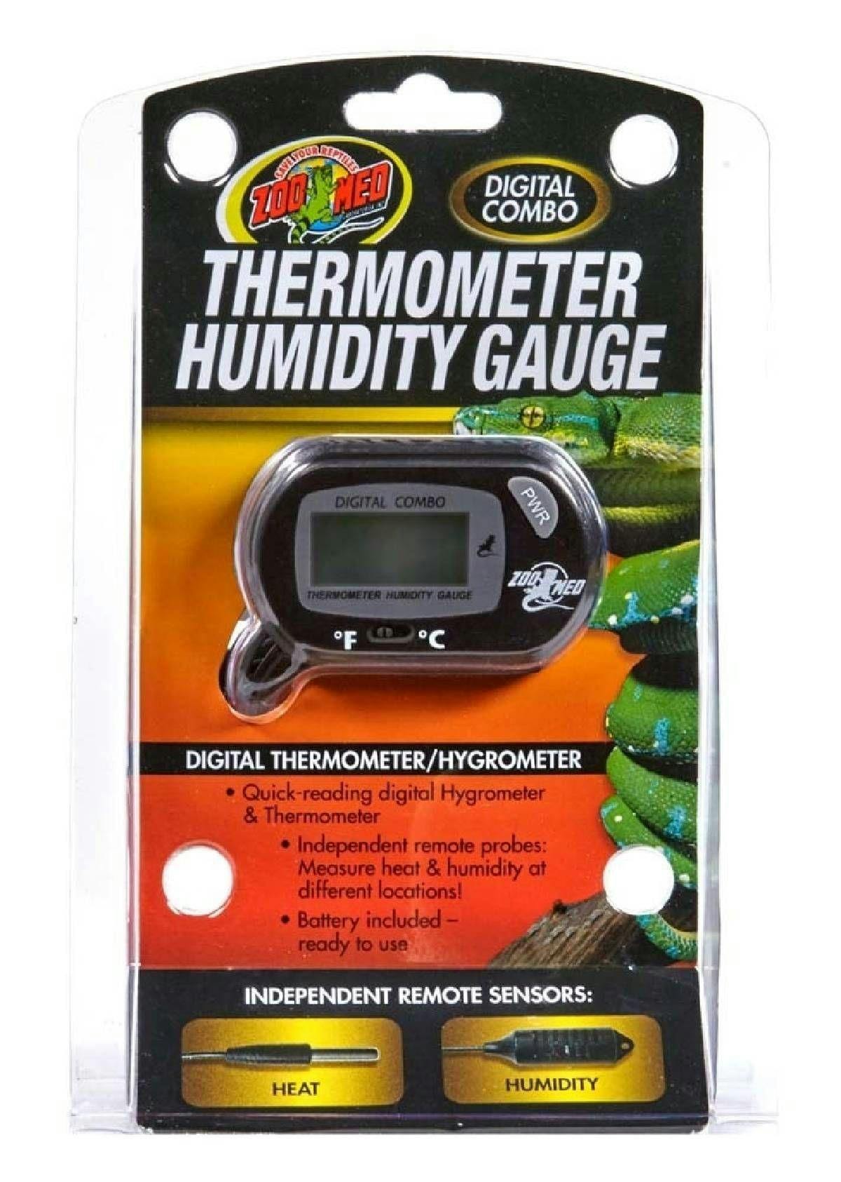 Reptile Thermometer Hygrometer LCD Digital Humidity Gauge, worked with  Reptile Heat Pad to Monitor Temperature & Humidity in Reptile Terrarium,  Perfect for Turtle/Snake/Lizard/Frog/Spider/Plant Box 